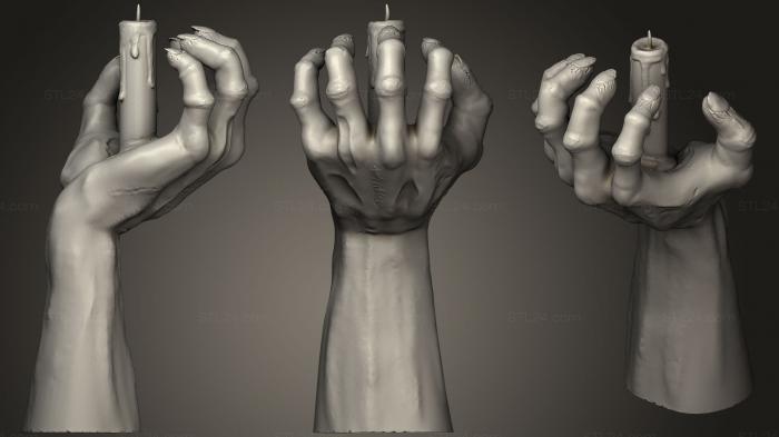 Anatomy of skeletons and skulls (hand of glory 2, ANTM_0618) 3D models for cnc